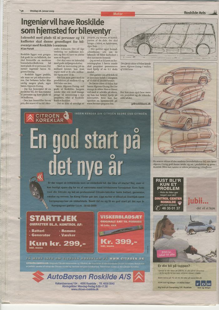 Artikel skrevet i Roskilde Avis, i Januar 2009, om mulighederne i projektet.
